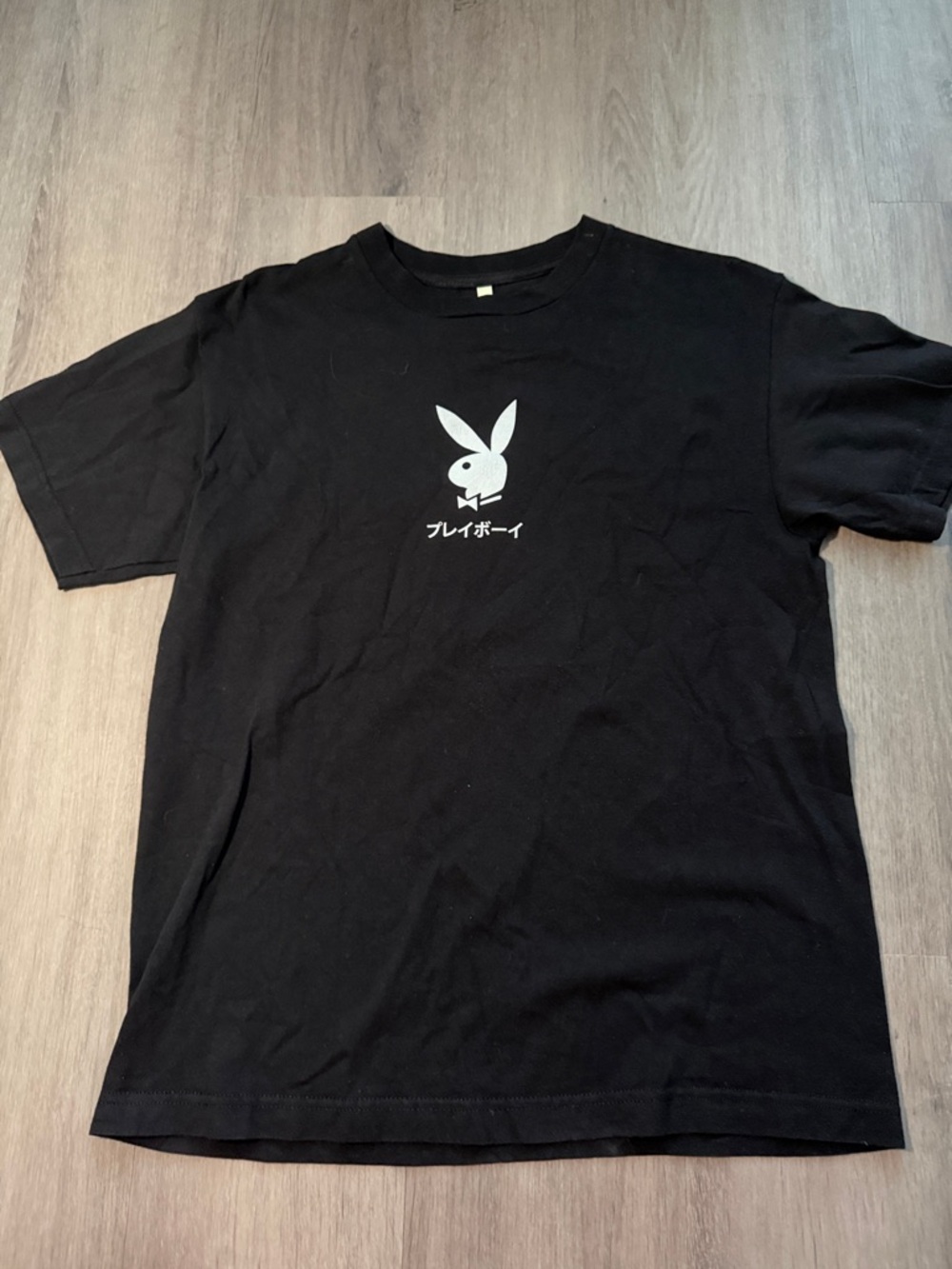 PLAYBOY Black Tee with White Bunny Logo